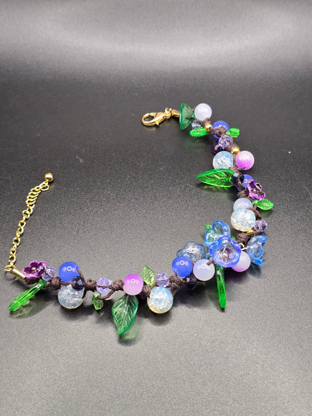 Bracelets fleurs bleues