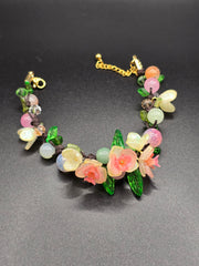 Bracelet orchidées roses