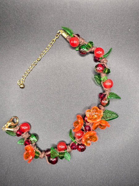 Bracelets fleurs rouges