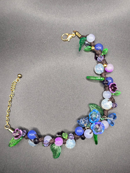 Bracelets fleurs bleues